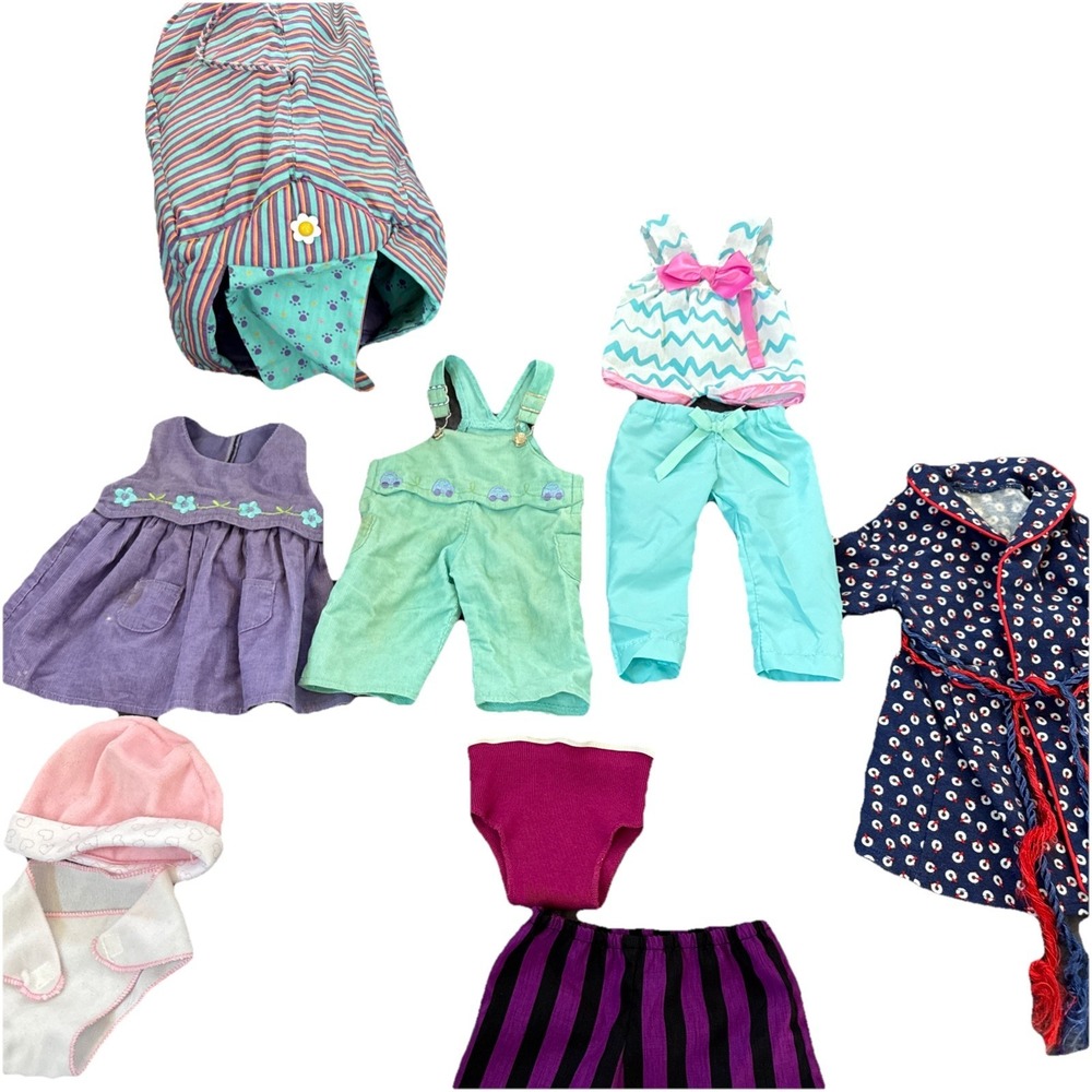 American Girl & Bitty Twins Clothes Lot Corduroy Play Outfits Dog Carrier 12 Pc